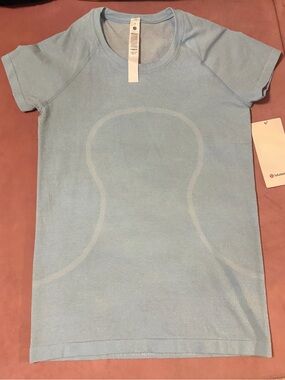 lululemon athletica Pale Blue Sparkle Short Sleeve Top